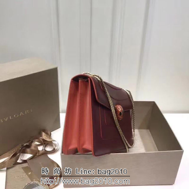 BVLGARI寶格麗 專櫃同步新款 Serpenti雙層琺瑯蛇頭包 鏈條單肩斜挎包 B35362 FYD1335